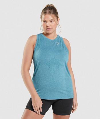 Camiseta Tirantes Gymshark Vital Seamless 2.0 Light Mujer Turquesa | CO 2399CTV